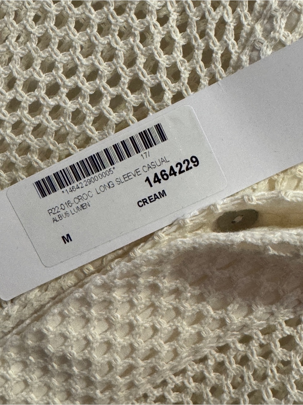 NWT Albus Lumen Cream Mesh Knit Long-Sleeve 100% Silk Polo Shirt Textured Weave - Picture 3 of 9